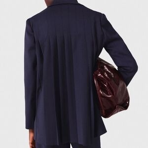 Maje Navy Blazer. Maje Villeplisse Pleated Blazer